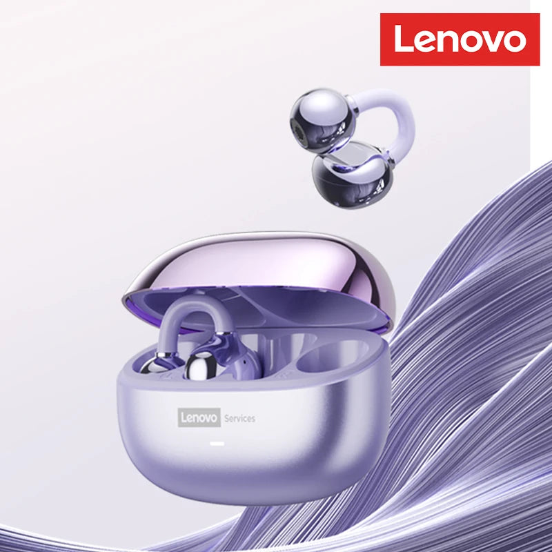 Lenovo LE302 Wireless Bluetooth 6.0 Headset Long Battery Life Sports Ear Clip Earphones HIFI Stereo Noise Cancelling Headphones