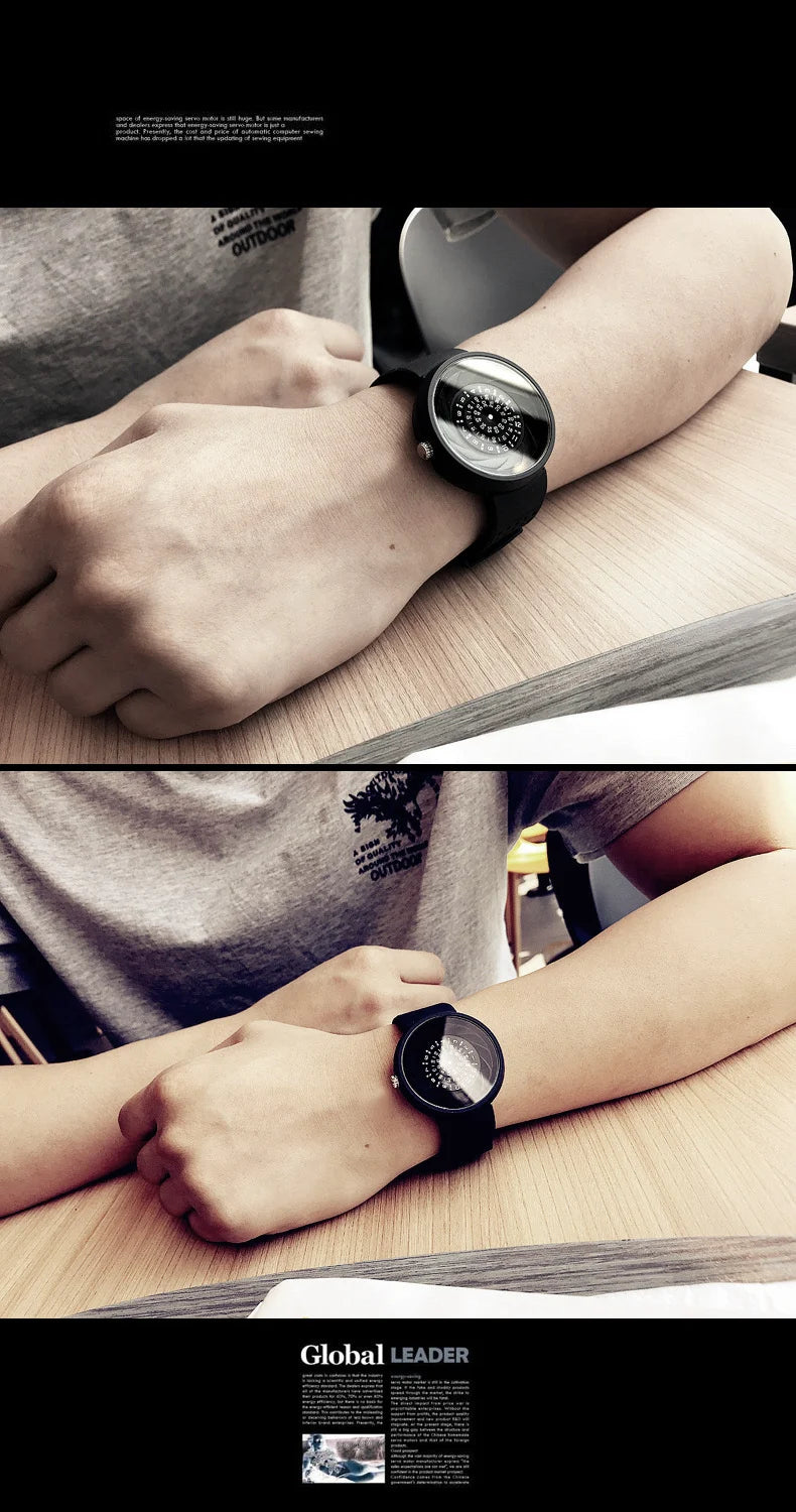 2023 men's gift Enmex creative industrial Lens and prism wristwatch coil design light sports fashion quartz watches