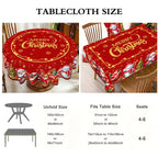 Christmas Tablecloth Christmas Party Decoration 2025 Xmas Table Decor Santa Claus Table Cover Navidad Natal New Year Gift 2026