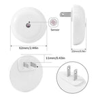 LED Night Light Smart Night Sensor Round Plug in Wall Night Lamp Bathroom Home Kitchen Hallway Staireway Bedroom Nightlight