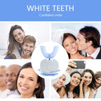 USB Rechargeable Sonic Electric Toothbrush 360 Degrees Intelligent Automatic Ultrasonic U-Shape with 4 Modes Timer + Blue Light