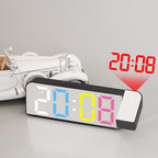 Reloj despertador con proyección de pantalla grande y LED, fuente grande