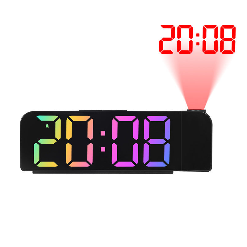 Reloj despertador con proyección de pantalla grande y LED, fuente grande