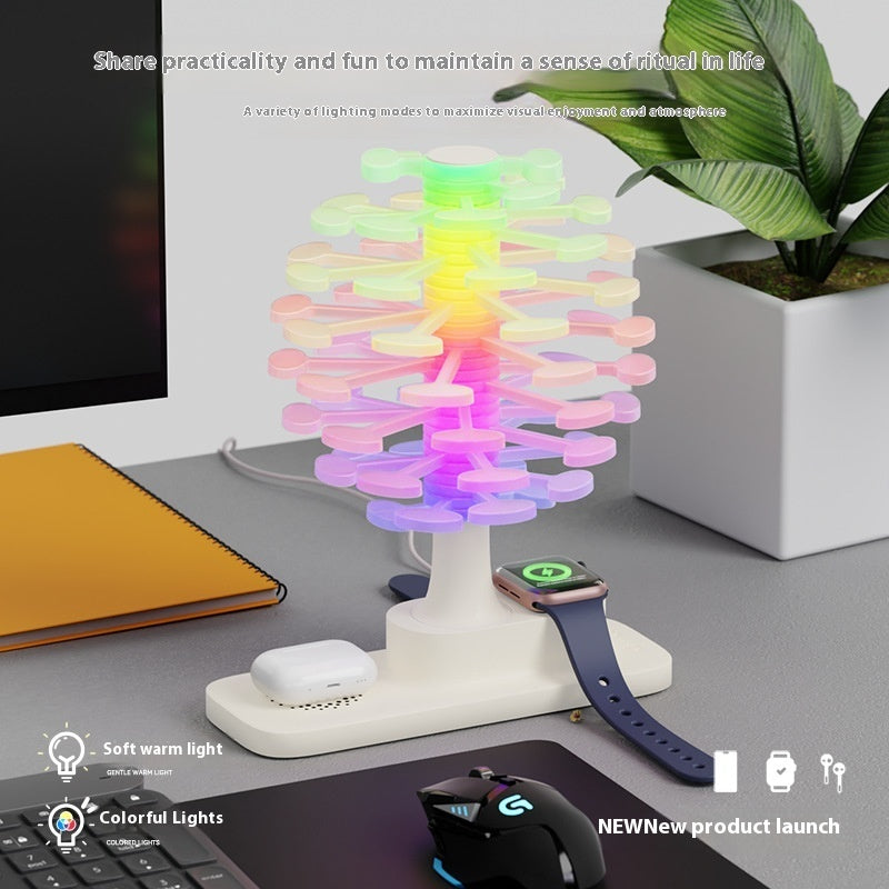 Lámpara de mesa LED con diseño de árbol en espiral para decoración creativa del hogar