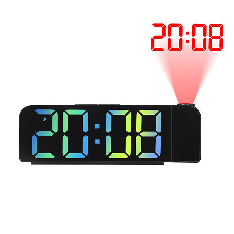 Reloj despertador con proyección de pantalla grande y LED, fuente grande