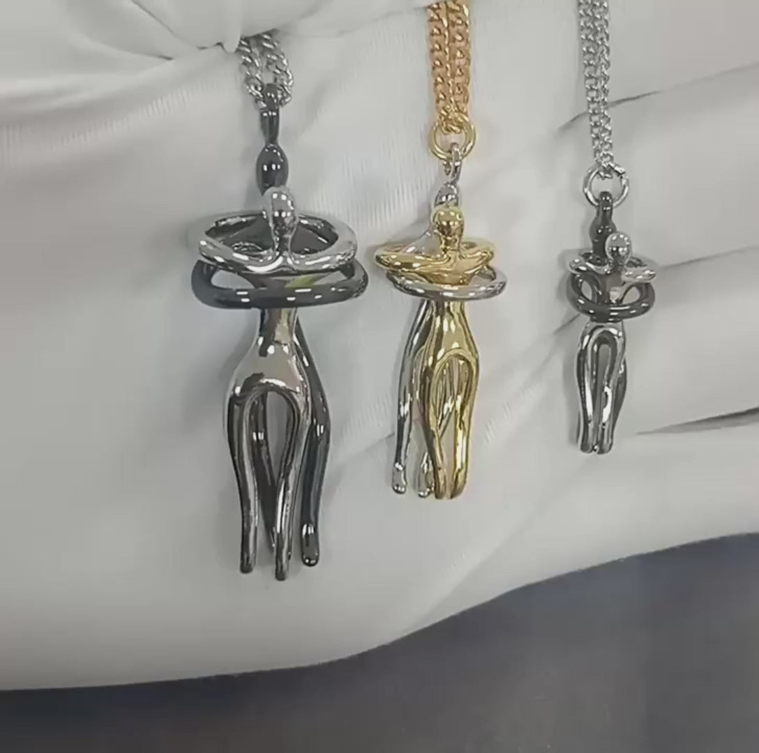 Love Hug Necklace Unisex Men Women Couple Jewelry Simple Temperament Clavicle Chain Valentines Day Lover Gift 