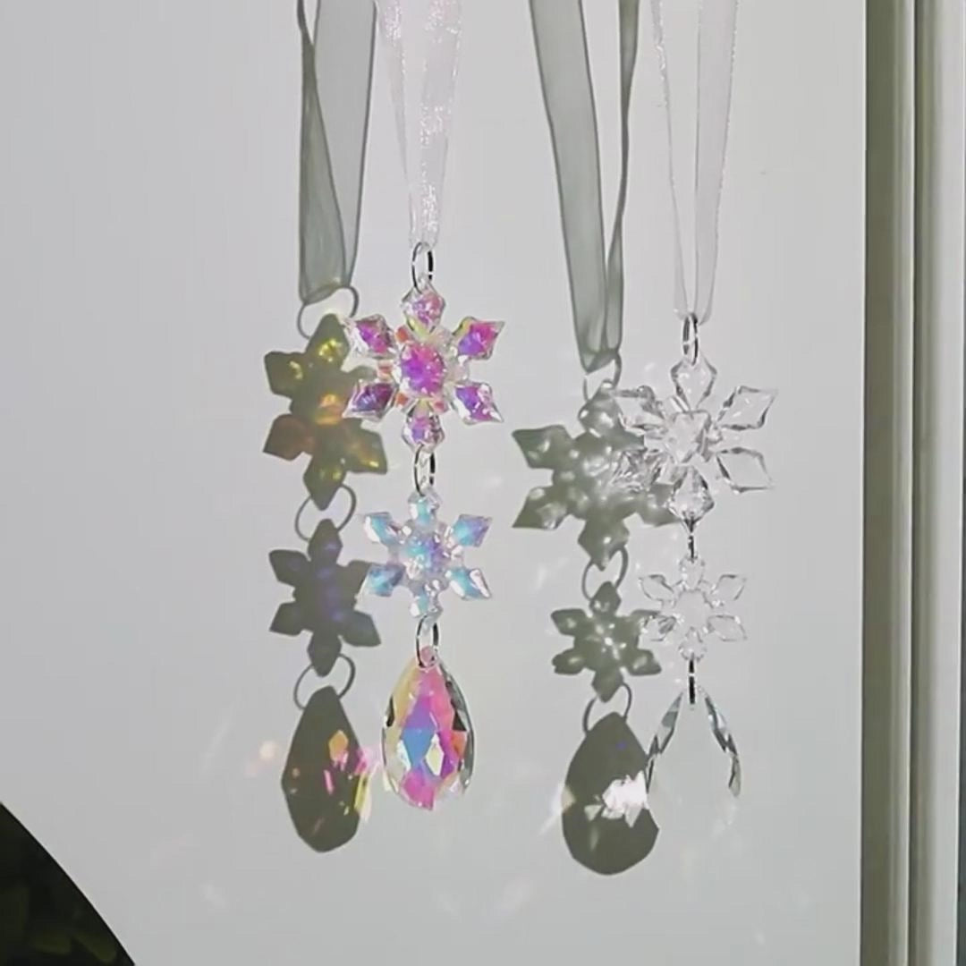 10pcs Christmas Tree Hanging Pendants Acrylic Ice Strip Snow Ceiling Xmas Ornaments New Year Christmas Decoration Home Decor