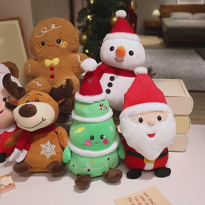 Cute Santa Claus & Elk Snowman Gingerbread Man Plush Toys Stuffed Animal Doll Christmas Gifts For Children Kids Home Decoration