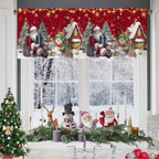Christmas Curtain Valance Xmas Rod Pocket Window Treatment for Living Room Kitchen Bedroom Christmas Decorations For Home 2025