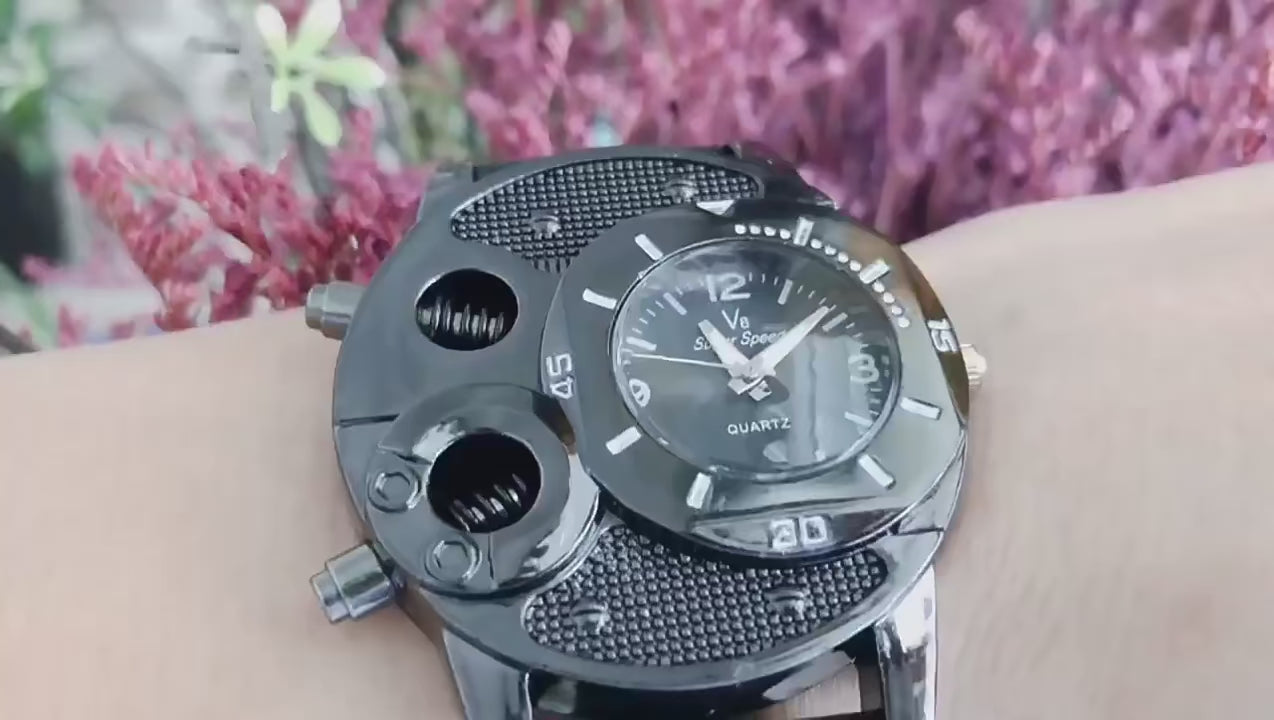 UTHAI CQ151 Retro Men's Personality Big Plate Watch Student Trend Sports Silicone Watch Men's Casual Business Quartz Watch