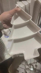Christmas Tree Shaped Fruit Platter Creative Plates Storage Box Dried Fruit Snack Plates Divided Candy Dessert Plate Container