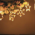 Christmas LED Suction Cup Chandelier Santa Claus Elk Snowman Lights Holiday Party Window Decor Lamps Battery Powered