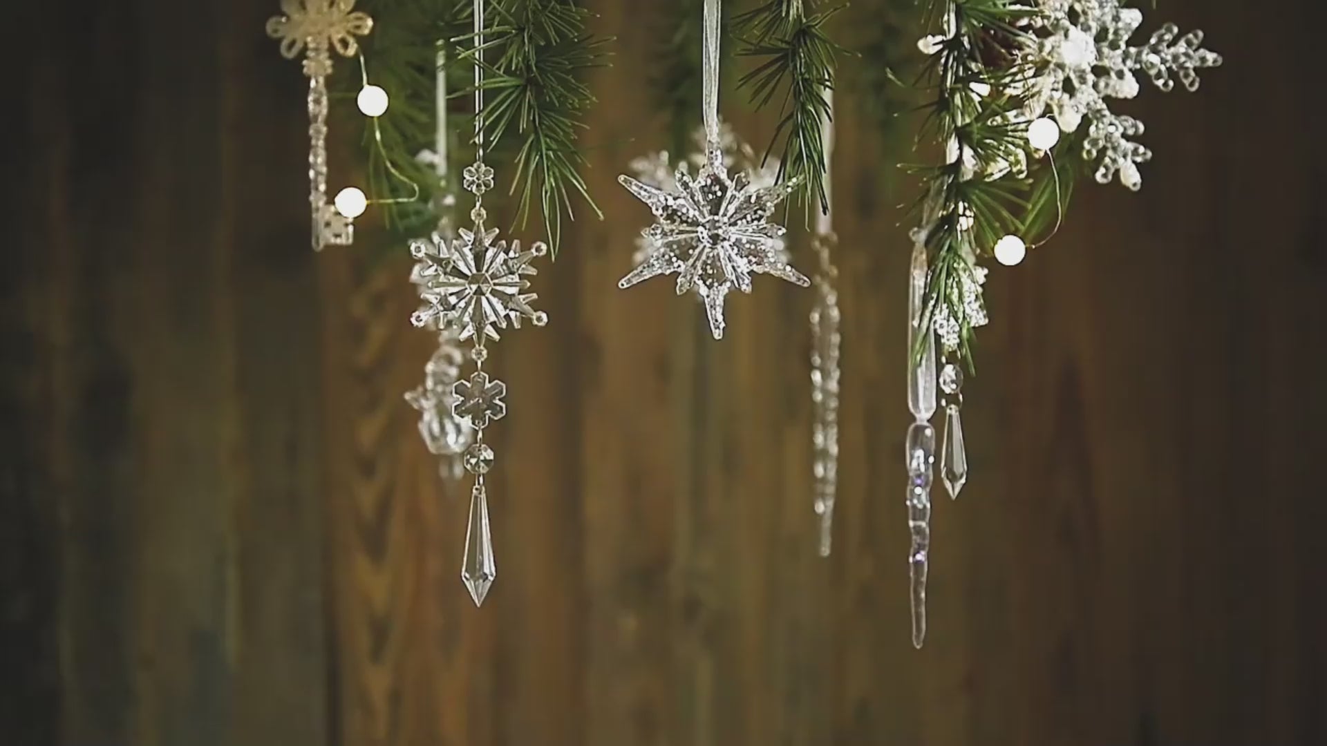 10pcs Christmas Tree Hanging Pendants Acrylic Ice Strip Snow Ceiling Xmas Ornaments New Year Christmas Decoration Home Decor