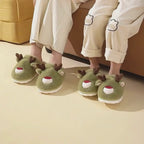 Cartoon Cotton Slippers Inner Velvet Insulated Cotton-padded Shoes