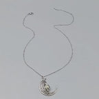 Collar con colgante luminoso de luna de moda, piedra natural brillante, brilla en la oscuridad, regalo para mujer