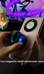 XIKCU Portable Mini Travel Stereo Outdoor Magnetic Bluetooth Speaker Wireless with RGB Color Light and Phone Holder for ios