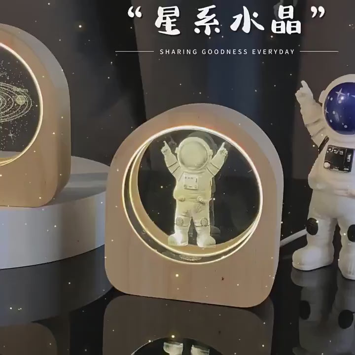 3D Laser Engraved Solar System Astronomy Crystal Glass Desktop Decoration Ornaments Valentine's Day Birthday Gift