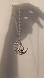 Collar con colgante luminoso de luna de moda, piedra natural brillante, brilla en la oscuridad, regalo para mujer